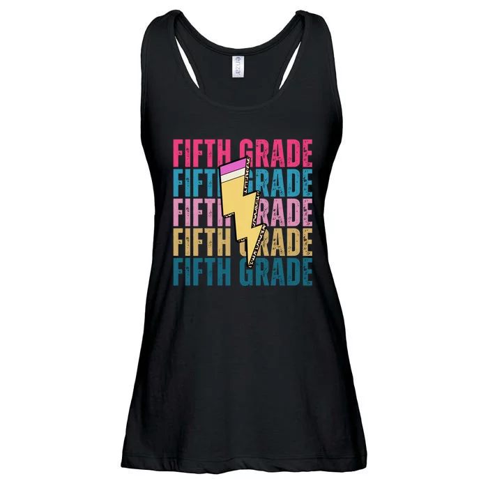 Fifth Grade Lightning Pencil Back To School Ladies Essential Flowy Tank