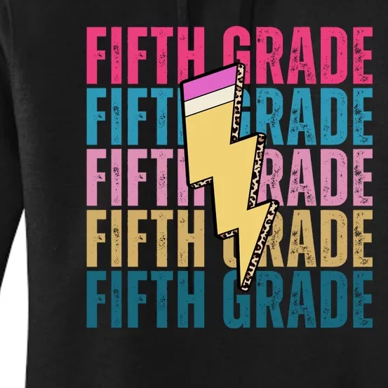 Fifth Grade Lightning Pencil Back To School Women's Pullover Hoodie