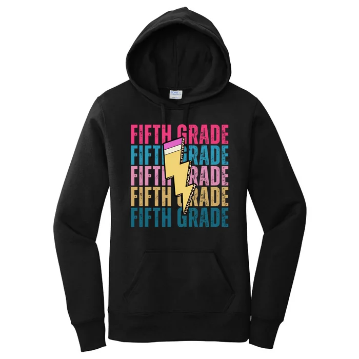 Fifth Grade Lightning Pencil Back To School Women's Pullover Hoodie