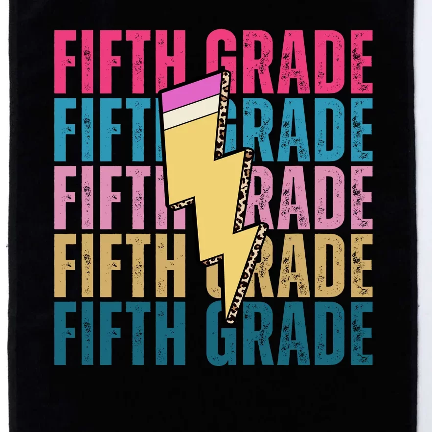 Fifth Grade Lightning Pencil Back To School Platinum Collection Golf Towel