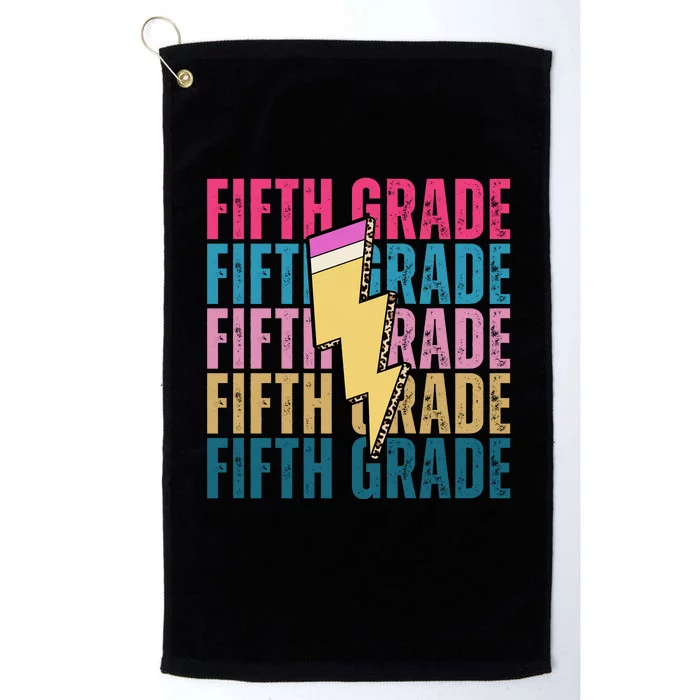 Fifth Grade Lightning Pencil Back To School Platinum Collection Golf Towel