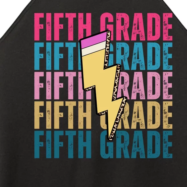 Fifth Grade Lightning Pencil Back To School Women’s Perfect Tri Rocker Tank