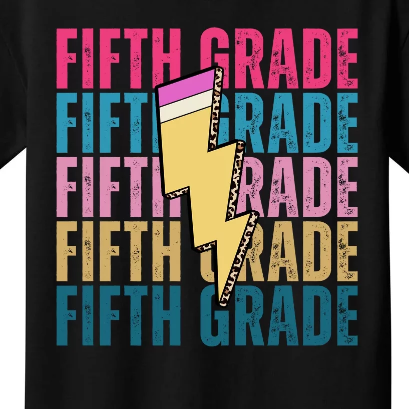 Fifth Grade Lightning Pencil Back To School Kids T-Shirt