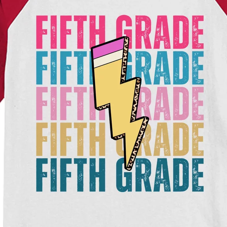 Fifth Grade Lightning Pencil Back To School Kids Colorblock Raglan Jersey