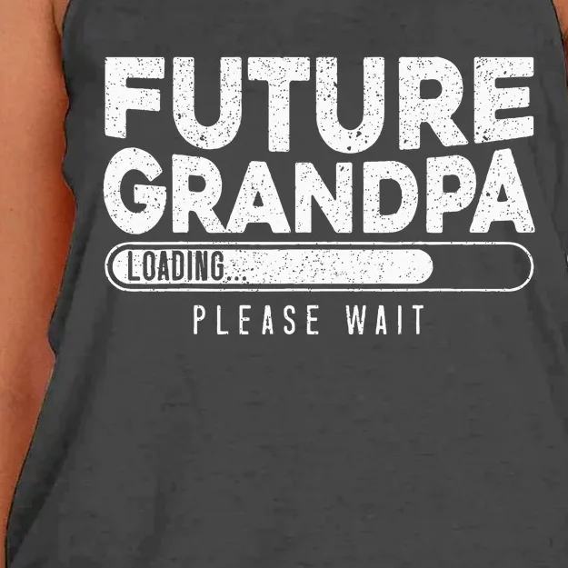 Future Grandpa Loading Baby Announcement Gender Reveal Women's Knotted Racerback Tank