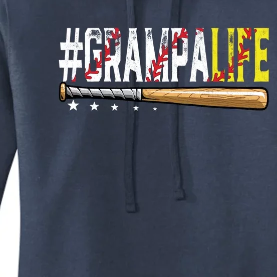 Funny Grampa Life Softball Baseball Papa Dad Fathers Day Great Gift Women's Pullover Hoodie