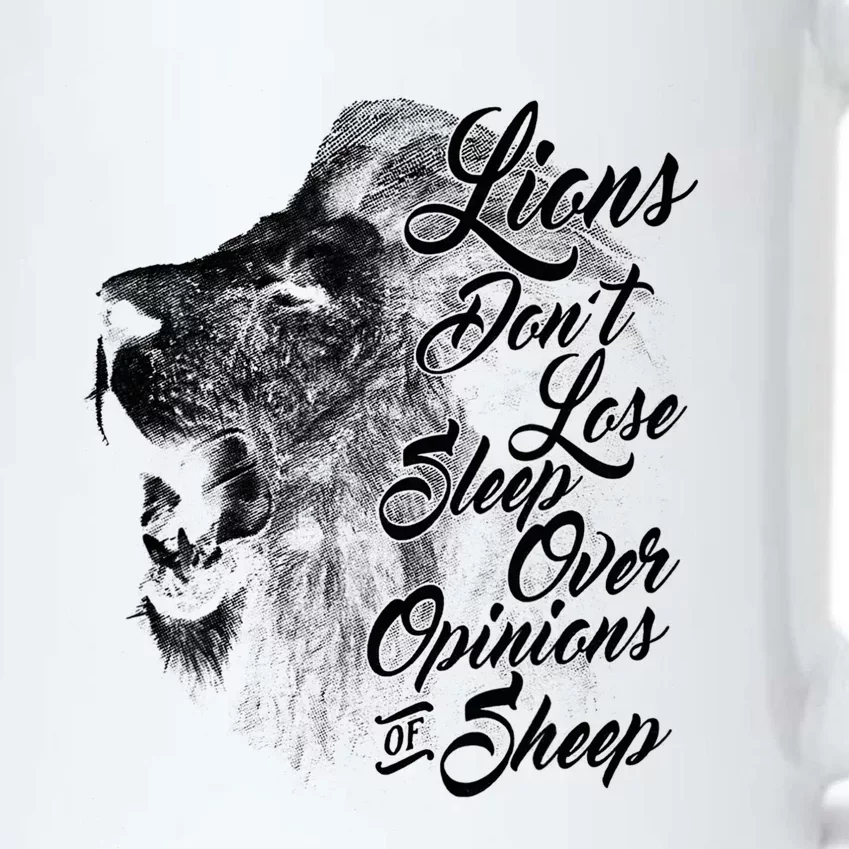 Funny Gift Lions Don't Lose Sleep Over The Opinions Of Sheep Gift Black Color Changing Mug