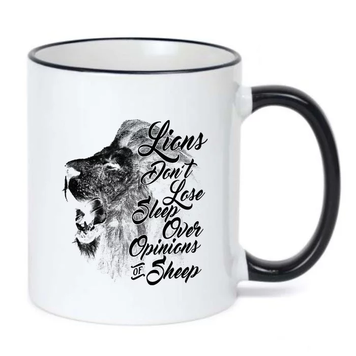 Funny Gift Lions Don't Lose Sleep Over The Opinions Of Sheep Gift Black Color Changing Mug