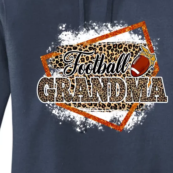 Football Grandma Leopard Bleached Family Matching Meaningful Gift Women's Pullover Hoodie