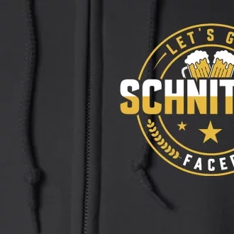 Funny German LetS Get Schnitzel Faced Graphic Full Zip Hoodie