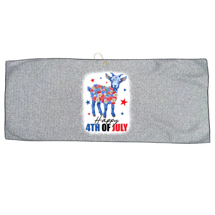 Funny Goat Lovers Owners Farmers American Flag 4th Of July Gift Large Microfiber Waffle Golf Towel