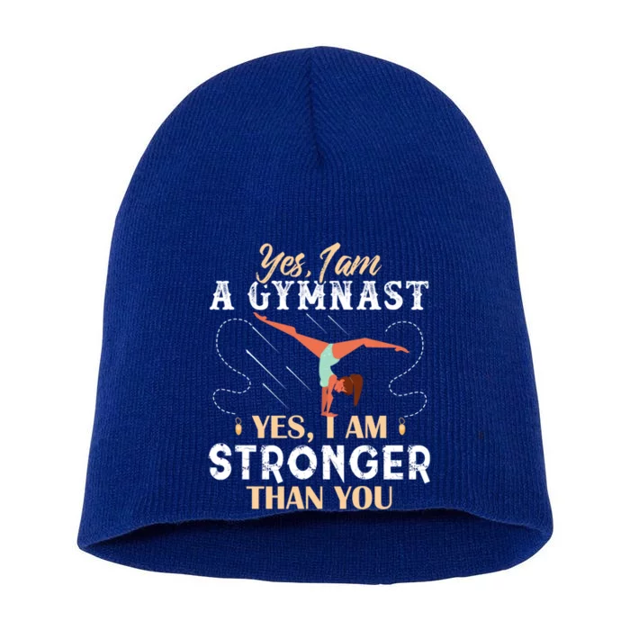 Funny Gymnastics Lover Gymnast Mom Tumbling Cute Gift Short Acrylic Beanie