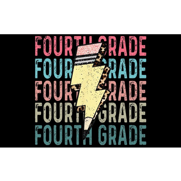 Fourth Grade Lightning Bolt Pencil Retro Teacher Girls Bumper Sticker