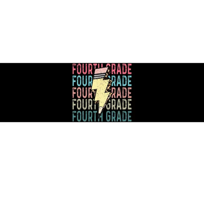 Fourth Grade Lightning Bolt Pencil Retro Teacher Girls Bumper Sticker