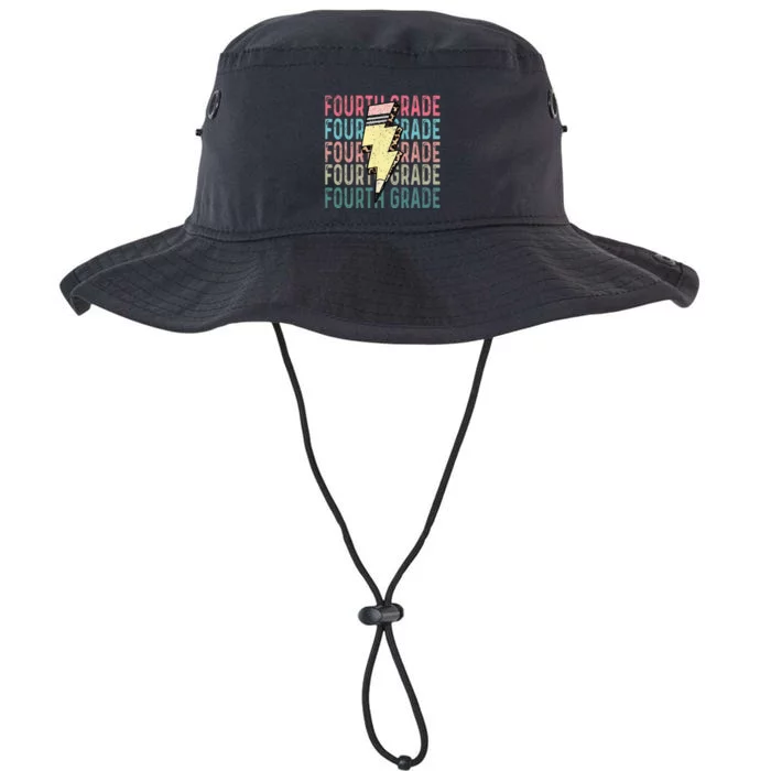 Fourth Grade Lightning Bolt Pencil Retro Teacher Girls Legacy Cool Fit Booney Bucket Hat