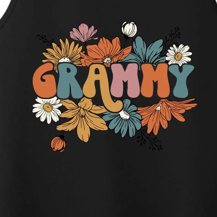 Floral Grammy Life Thankful Grammy Thanksgiving Mothers Day Performance Tank