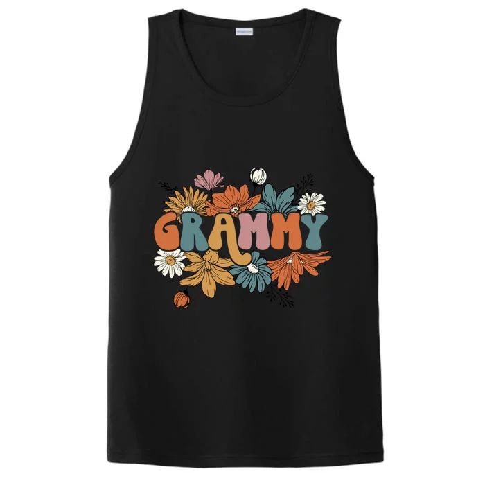 Floral Grammy Life Thankful Grammy Thanksgiving Mothers Day Performance Tank