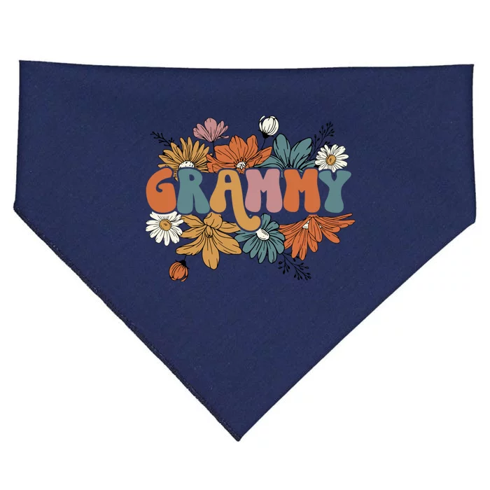 Floral Grammy Life Thankful Grammy Thanksgiving Mothers Day USA-Made Doggie Bandana