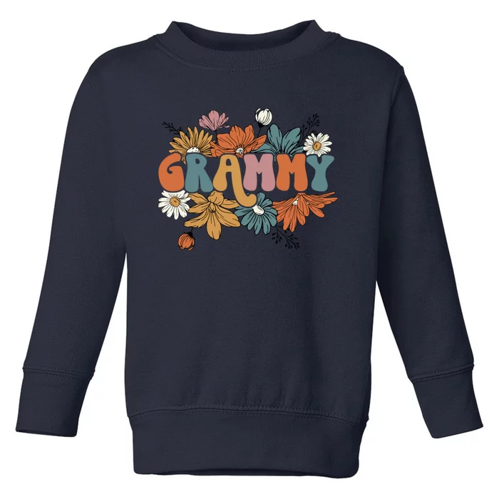 Floral Grammy Life Thankful Grammy Thanksgiving Mothers Day Toddler Sweatshirt