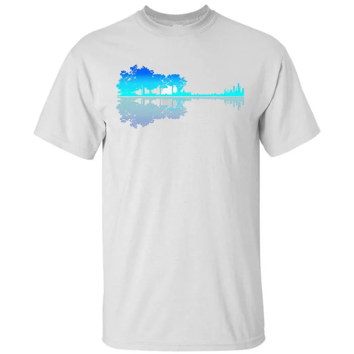 Funny Guitar Lake Shadow Love Guitar Musician Tall T-Shirt