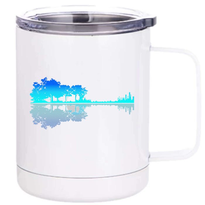 Funny Guitar Lake Shadow Love Guitar Musician Front & Back 12oz Stainless Steel Tumbler Cup