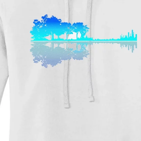 Funny Guitar Lake Shadow Love Guitar Musician Women's Pullover Hoodie