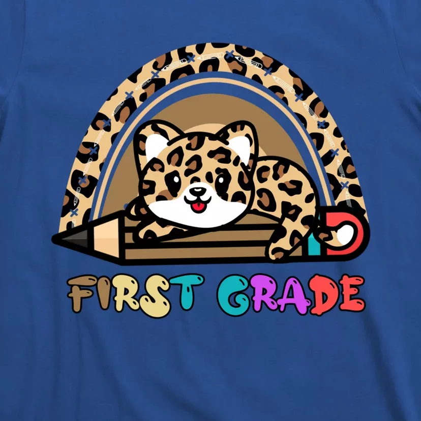 First Grade Leopard Rainbow Teacher 1St Grade Meaningful Gift T-Shirt