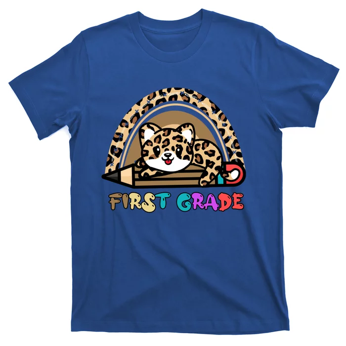 First Grade Leopard Rainbow Teacher 1St Grade Meaningful Gift T-Shirt