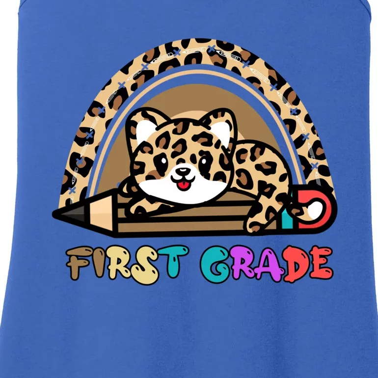 First Grade Leopard Rainbow Teacher 1St Grade Meaningful Gift Ladies Essential Tank