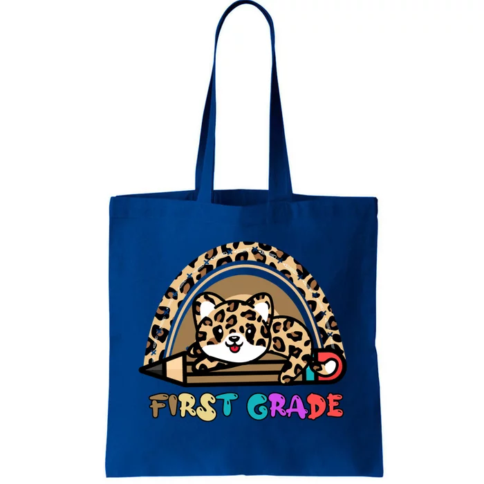 First Grade Leopard Rainbow Teacher 1St Grade Meaningful Gift Tote Bag