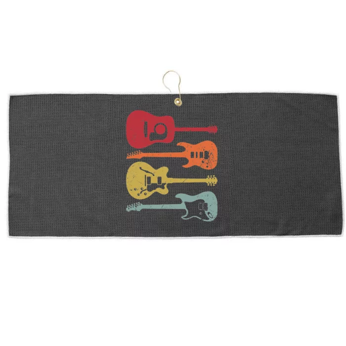 funny Guitar Music Player Guitarist vintage Large Microfiber Waffle Golf Towel