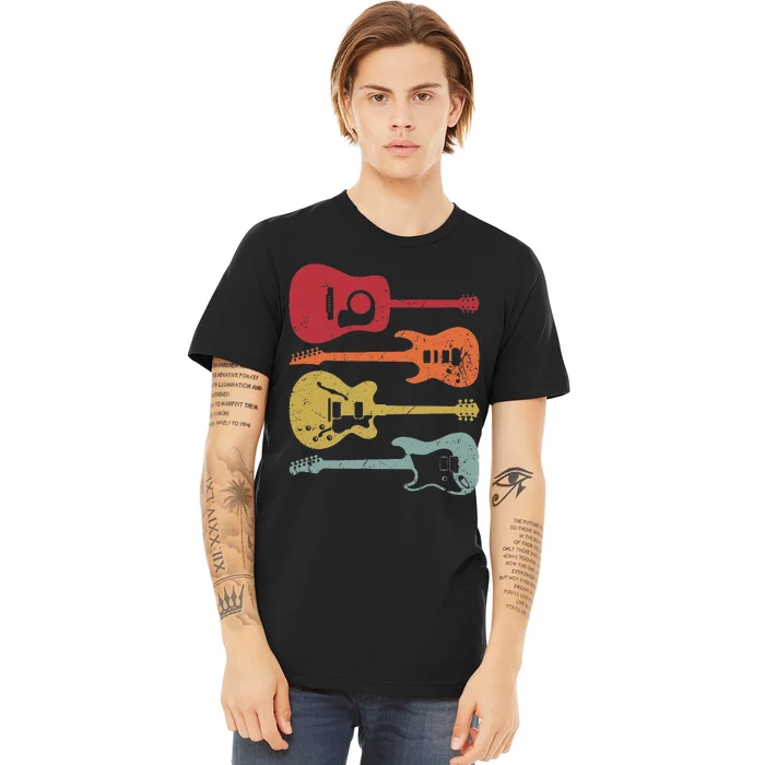 funny Guitar Music Player Guitarist vintage Premium T-Shirt