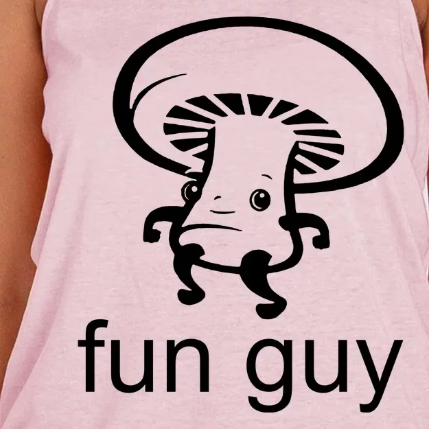 Fun Guy Mushroom Funny Women's Knotted Racerback Tank