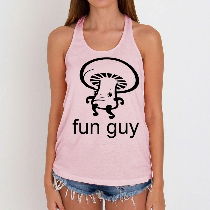 Fun Guy Mushroom Funny Women's Knotted Racerback Tank