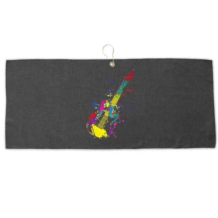 funny Guitar Music Player Guitarist vintage Large Microfiber Waffle Golf Towel