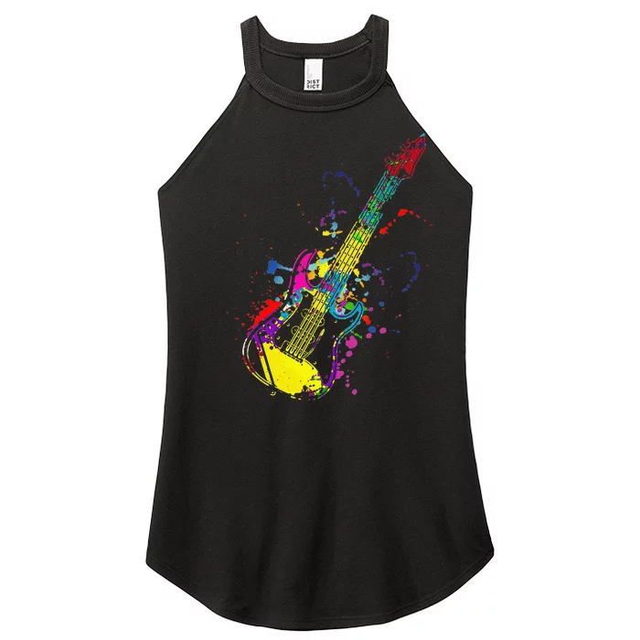 funny Guitar Music Player Guitarist vintage Women’s Perfect Tri Rocker Tank