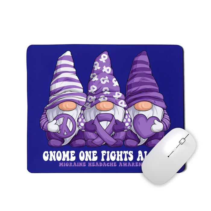 Funny Gnomies Migraine Headache Awareness Purple Ribbon Gift Mousepad