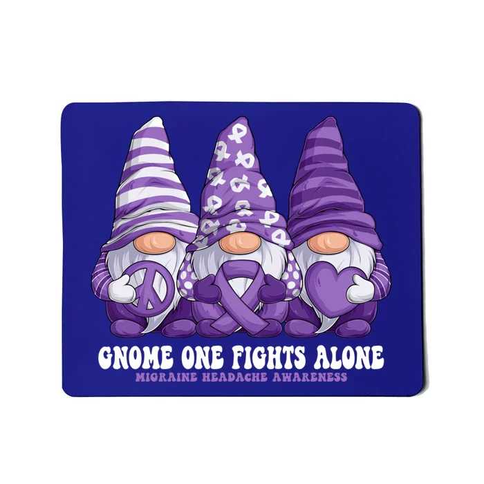 Funny Gnomies Migraine Headache Awareness Purple Ribbon Gift Mousepad