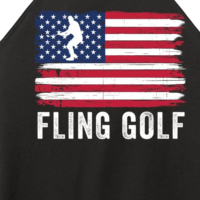 Fling Golf Making Golf Courses Great Again Funny Fling Golf Fun New Golf Game Women’s Perfect Tri Rocker Tank