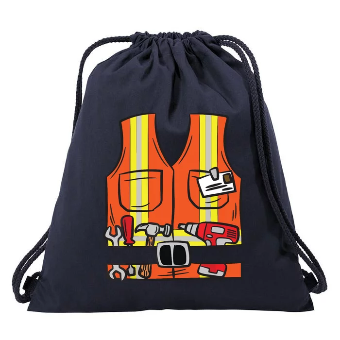 Funny Group Matching Halloween Construction Worker Costume Drawstring Bag