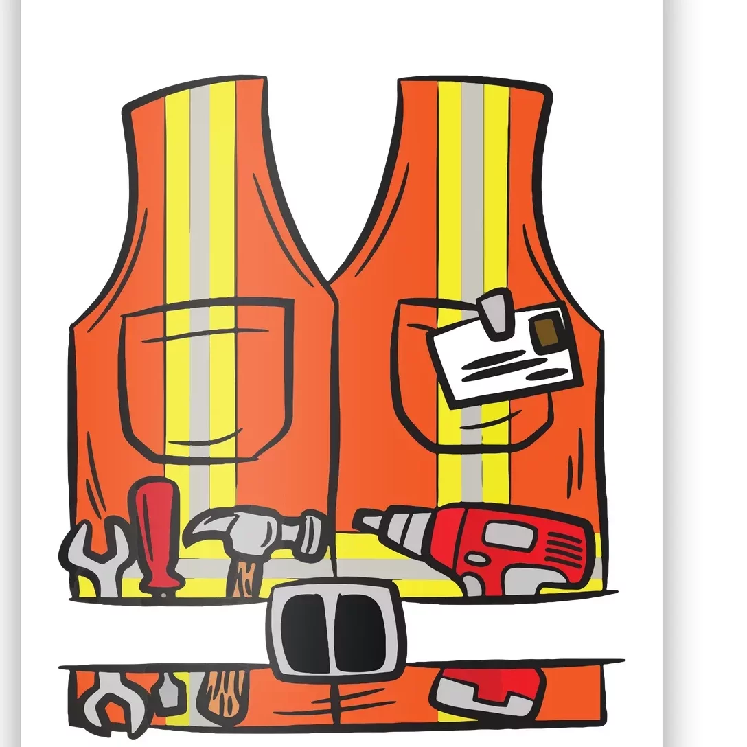 Funny Group Matching Halloween Construction Worker Costume Poster