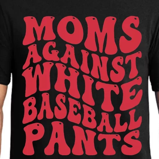 Funny Groovy Moms Against White Baseball Pants -Baseball Pajama Set