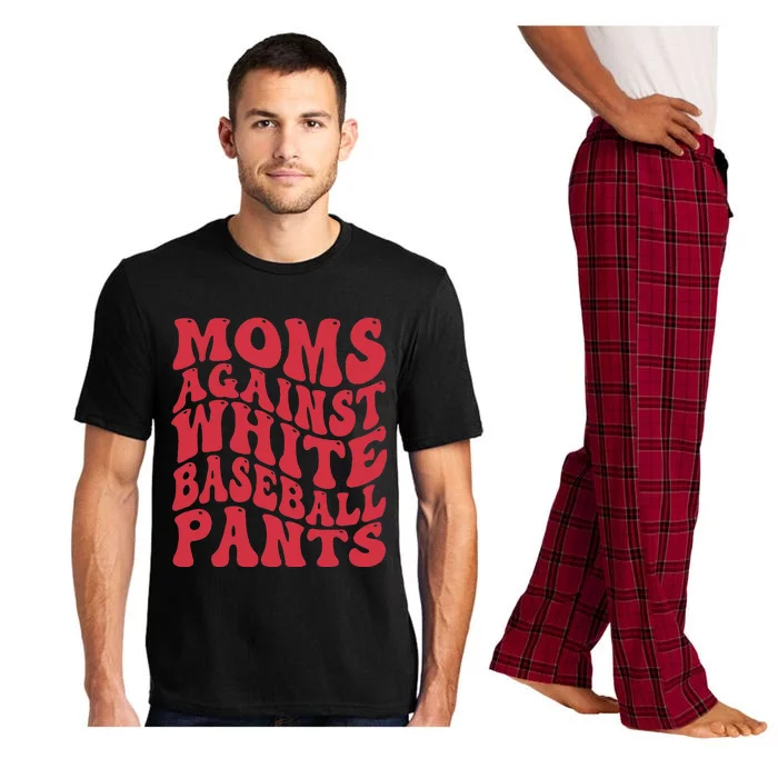 Funny Groovy Moms Against White Baseball Pants -Baseball Pajama Set