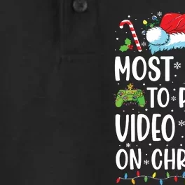 Funny Gamer Most Likely To Play Video Games On Christmas Dry Zone Grid Performance Polo