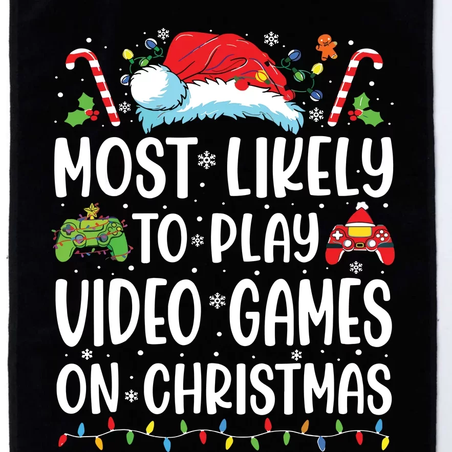 Funny Gamer Most Likely To Play Video Games On Christmas Platinum Collection Golf Towel