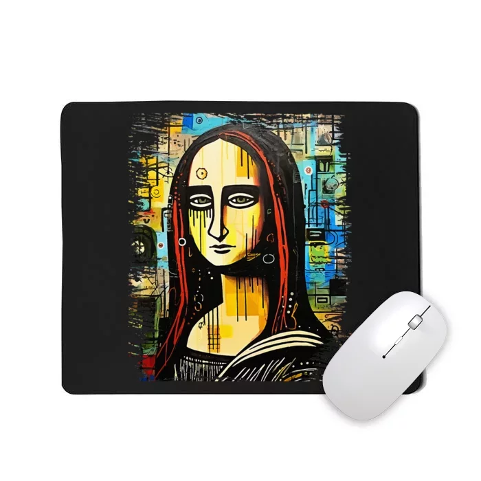 Funny Gothic Mona Lisa 90s Pop Art Graffiti Style Aesthetic Mousepad