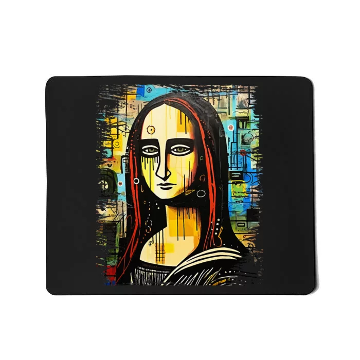 Funny Gothic Mona Lisa 90s Pop Art Graffiti Style Aesthetic Mousepad