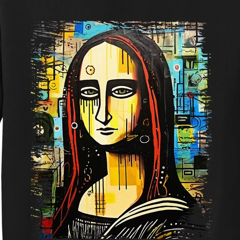 Funny Gothic Mona Lisa 90s Pop Art Graffiti Style Aesthetic Tall Sweatshirt