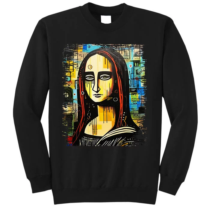 Funny Gothic Mona Lisa 90s Pop Art Graffiti Style Aesthetic Tall Sweatshirt