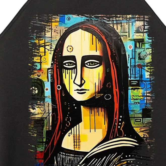 Funny Gothic Mona Lisa 90s Pop Art Graffiti Style Aesthetic Women’s Perfect Tri Rocker Tank